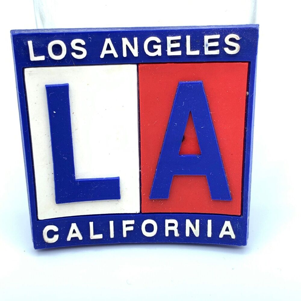 LA Los Angeles California Rubber Souvenir Fridge Magnet 2"